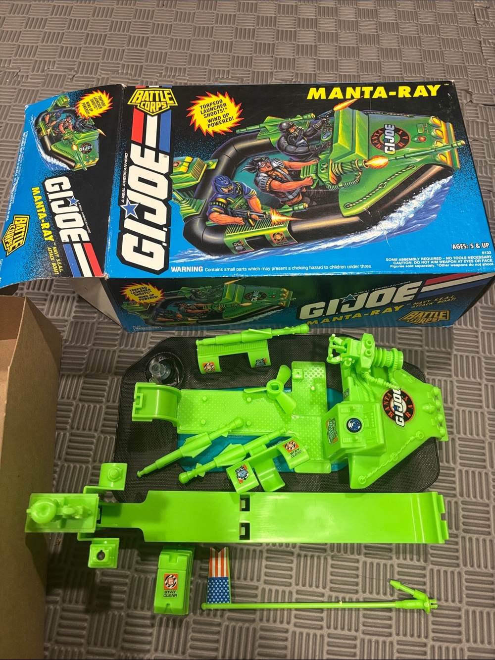 Vintage 1993 GI Joe Battle Corps Manta-Ray Kids Toy Boat -